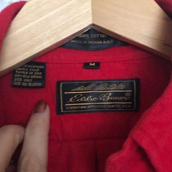 Eddie Bauer cherry red Sonoma flannel button down - Picture 2 of 3